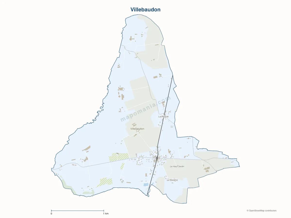 Carte de Villebaudon à personnaliser