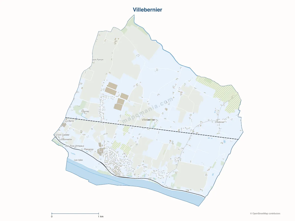 Carte de Villebernier à personnaliser