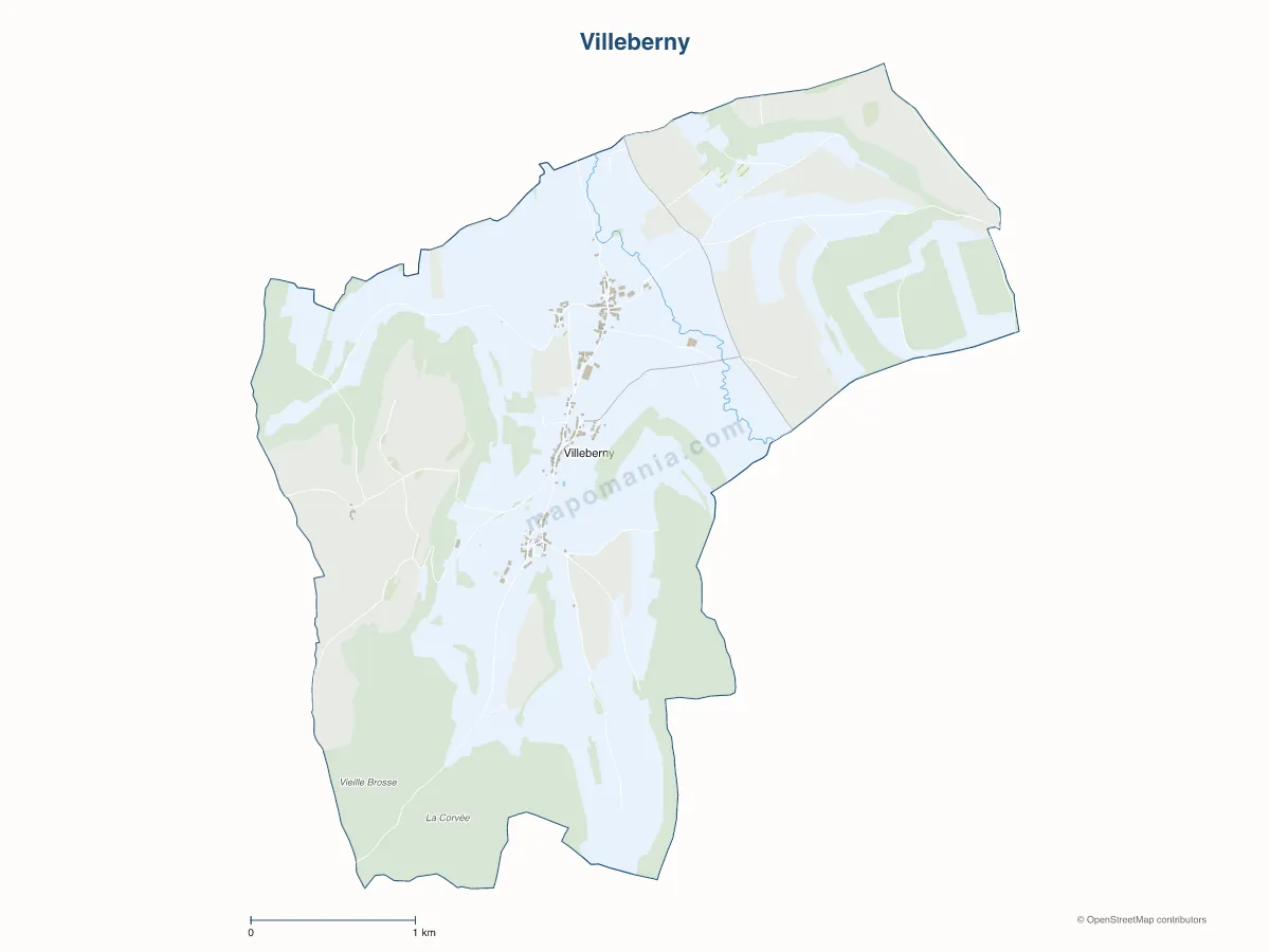 Carte de Villeberny à personnaliser