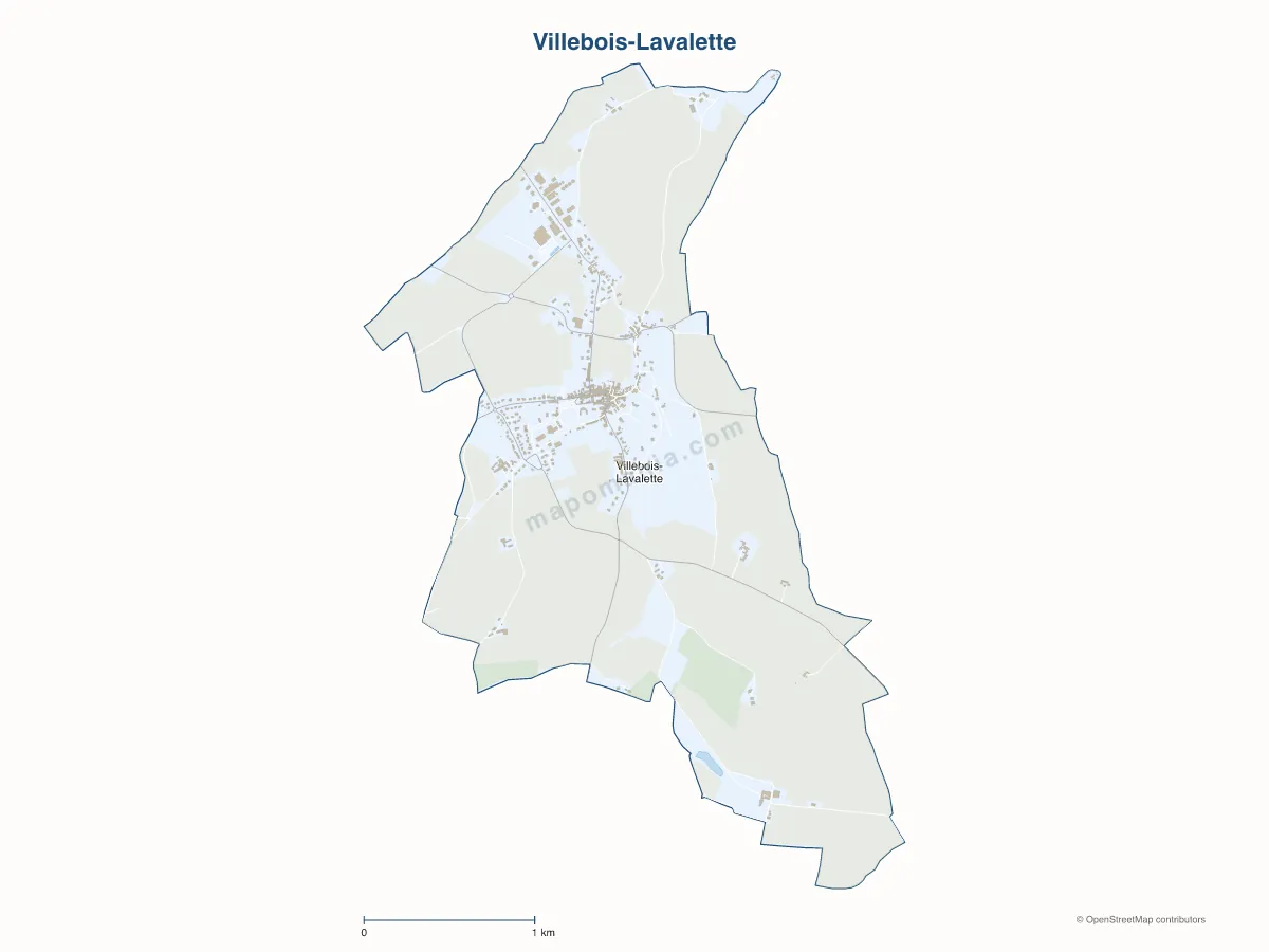 Carte de Villebois-Lavalette à personnaliser