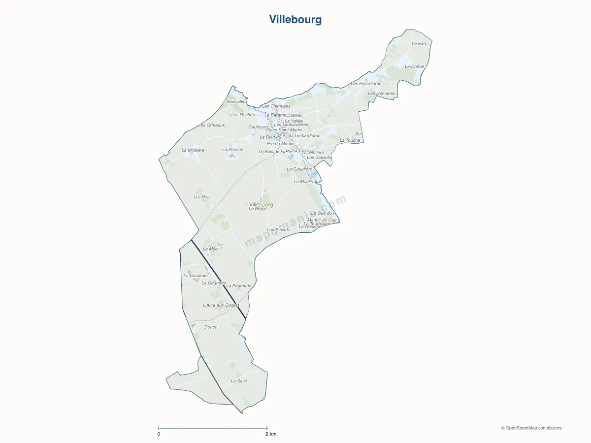Carte de Villebourg à personnaliser