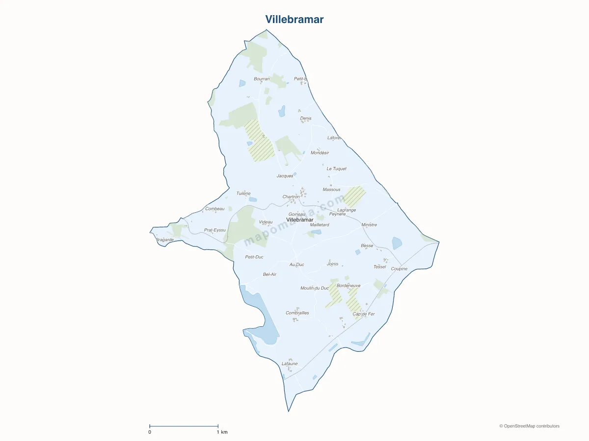 Carte de Villebramar à personnaliser