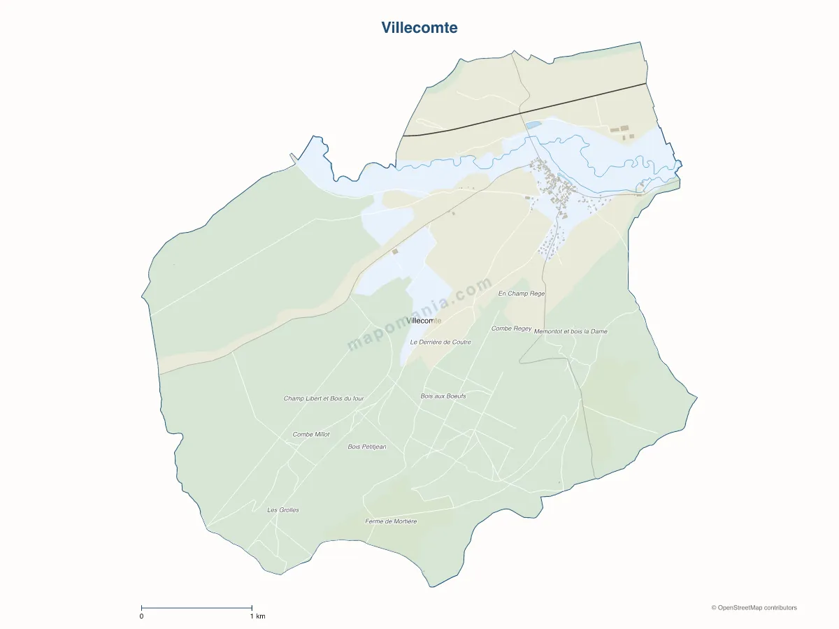 Carte de Villecomte à personnaliser