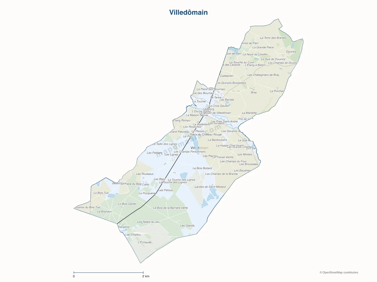 Carte de Villedômain à personnaliser