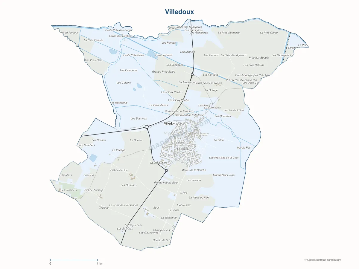 Carte de Villedoux à personnaliser