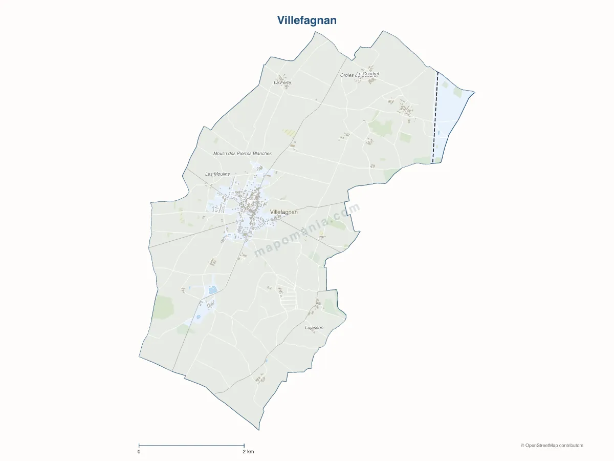 Carte de Villefagnan à personnaliser