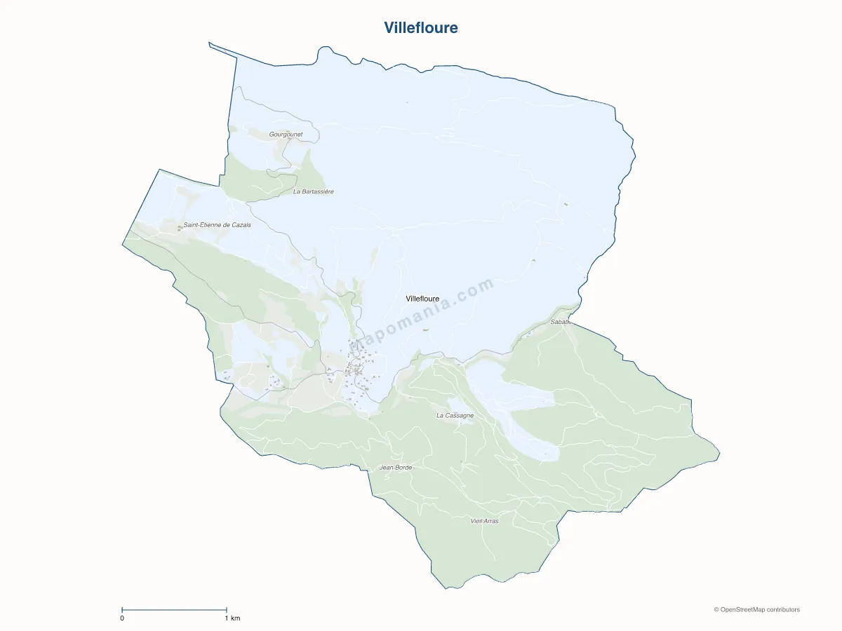 Carte de Villefloure à personnaliser