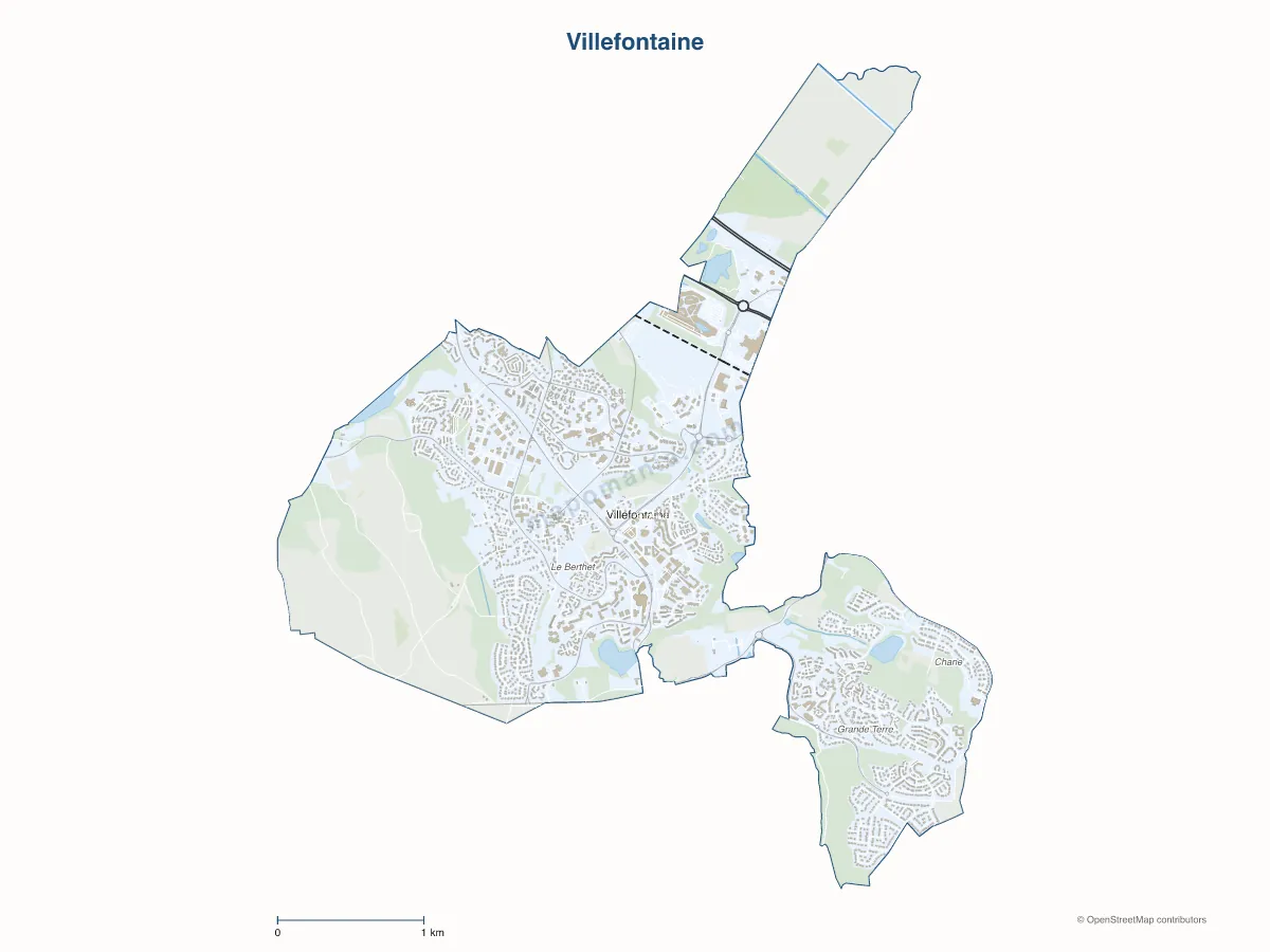Carte de Villefontaine à personnaliser