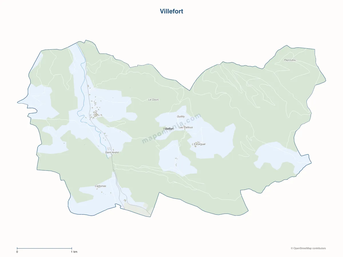Carte de Villefort à personnaliser