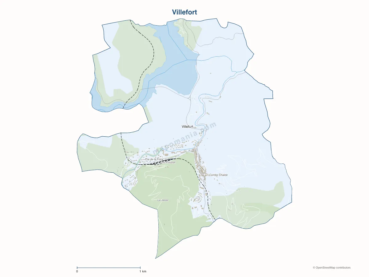 Carte de Villefort à personnaliser