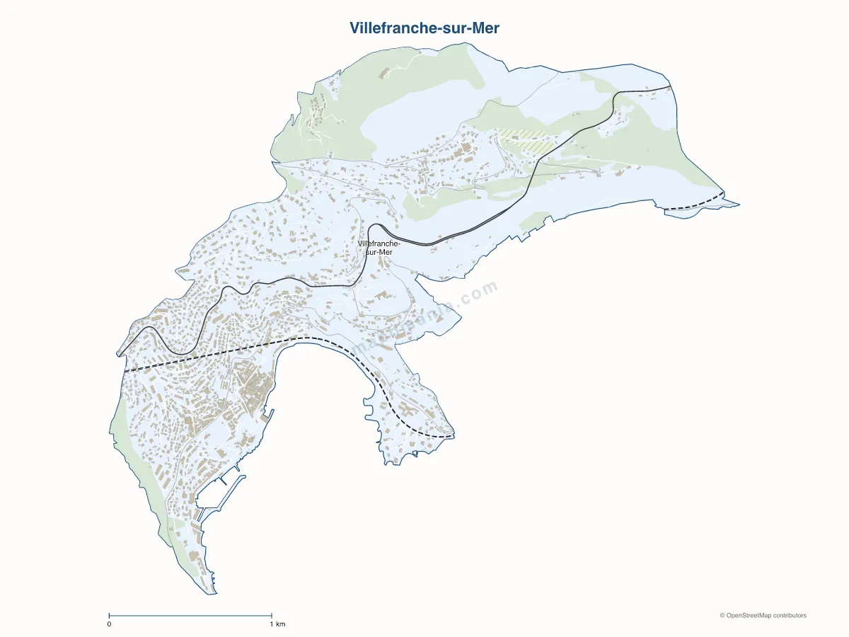 Carte de Villefranche-sur-Mer à personnaliser