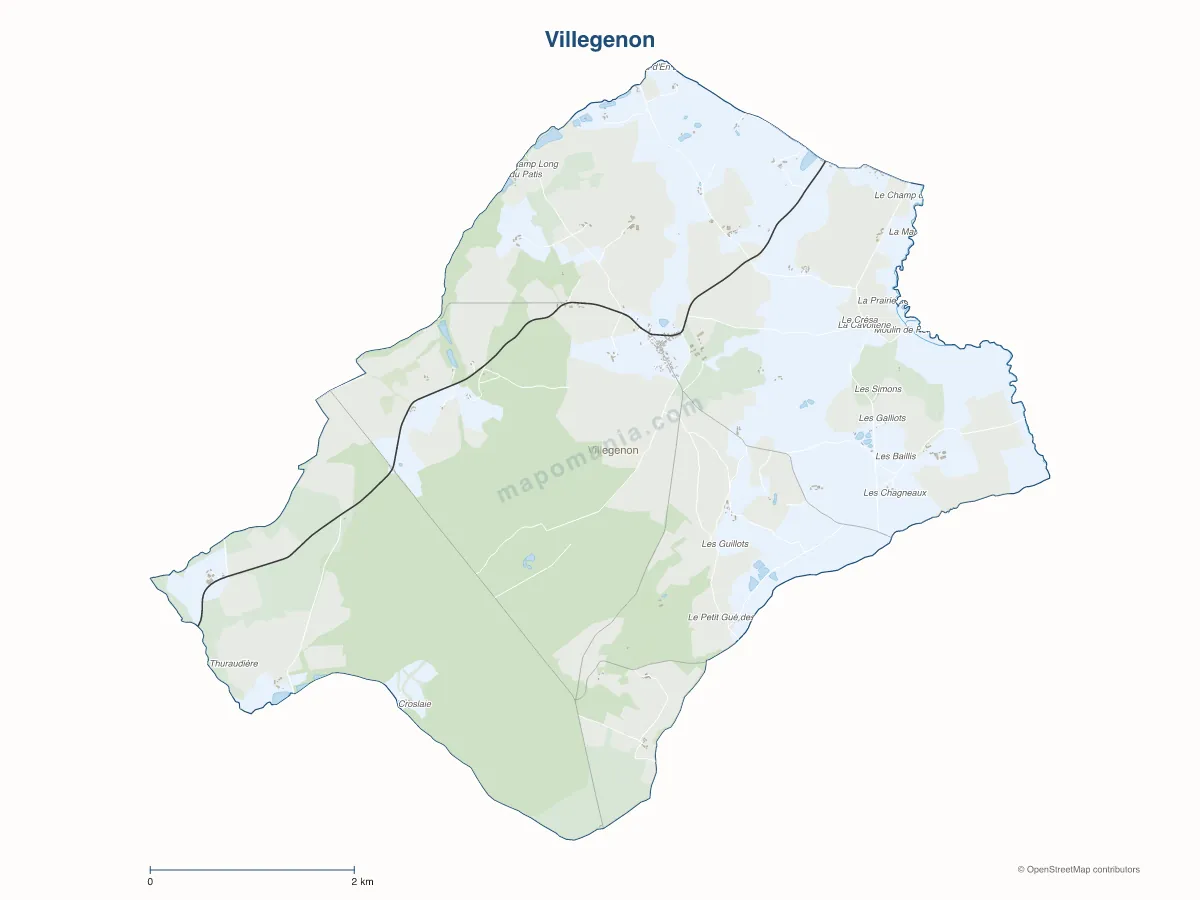 Carte de Villegenon à personnaliser