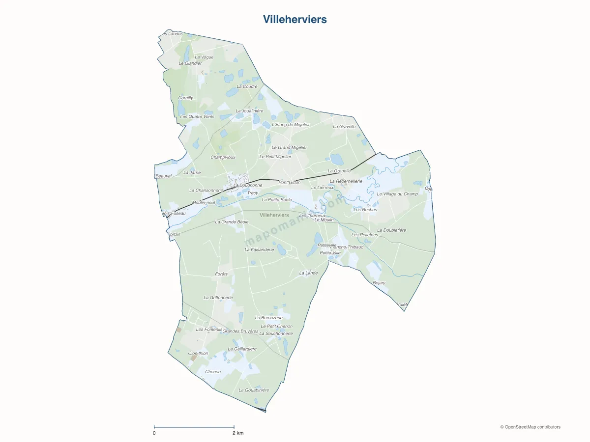 Carte de Villeherviers à personnaliser