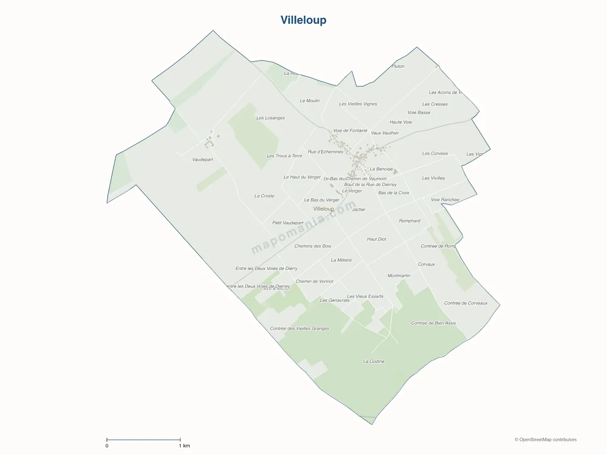 Carte de Villeloup à personnaliser