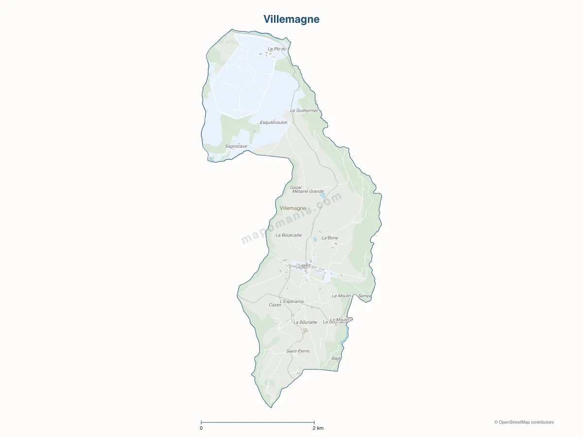Carte de Villemagne à personnaliser