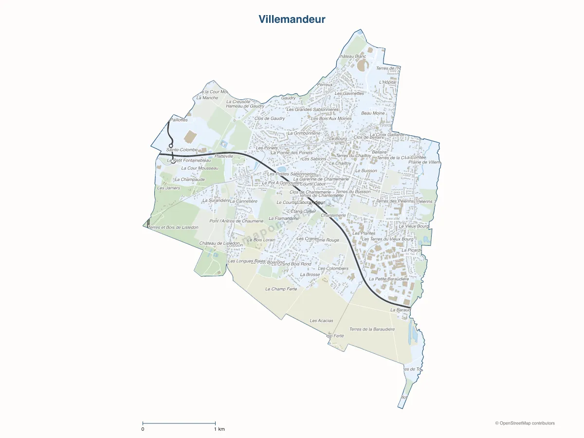 Carte de Villemandeur à personnaliser