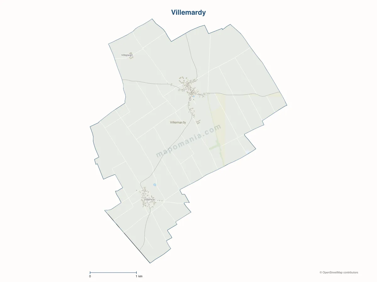 Carte de Villemardy à personnaliser