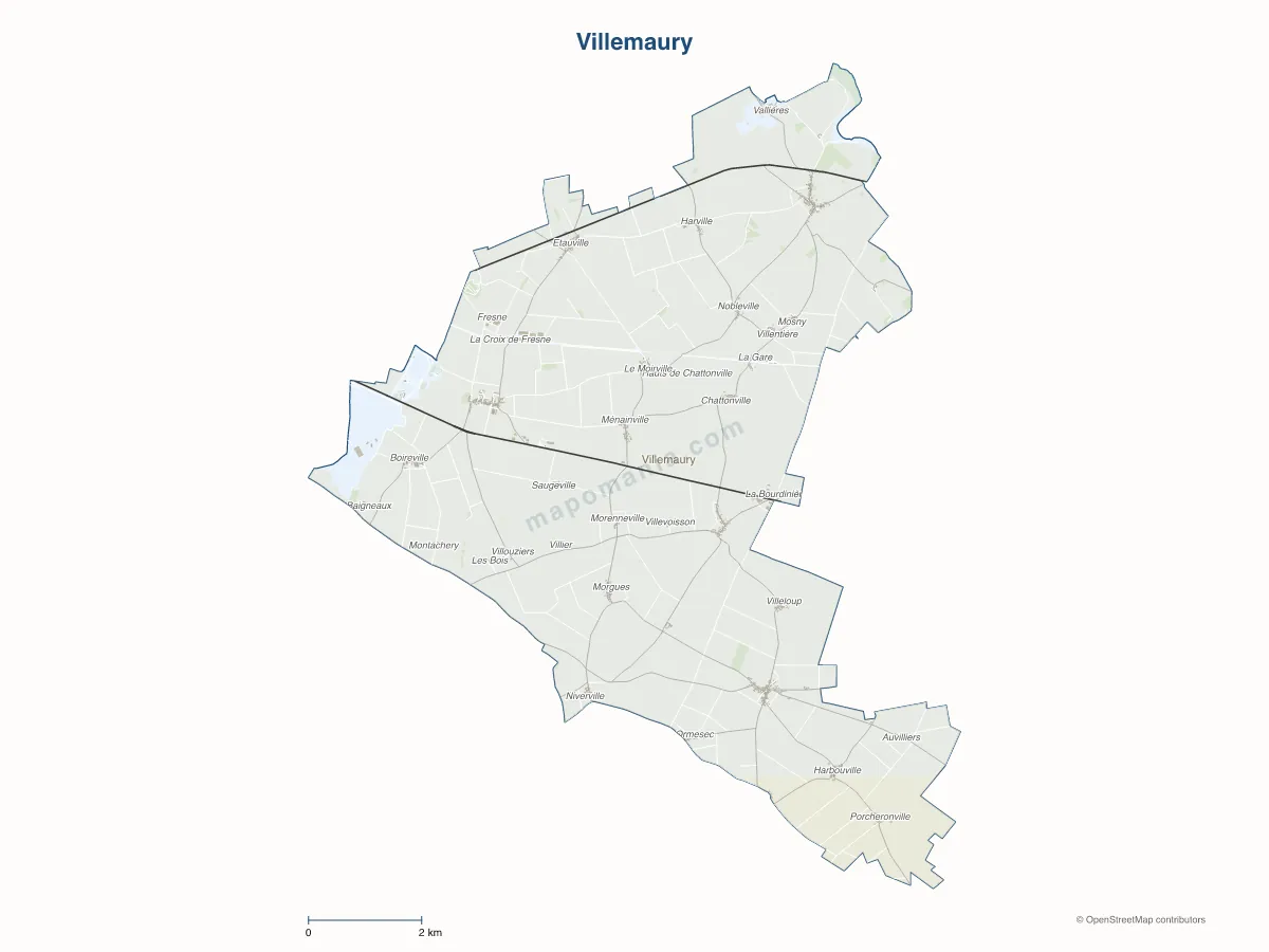 Carte de Villemaury à personnaliser