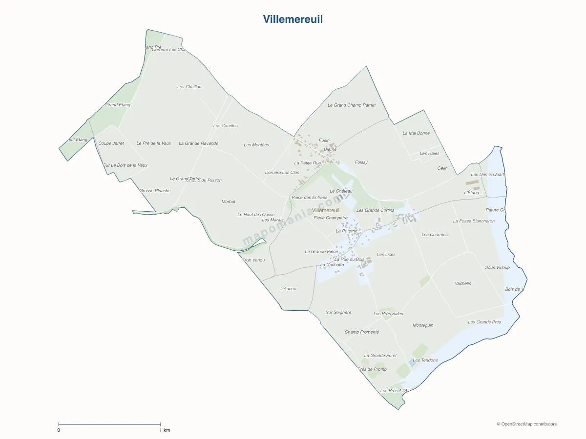 Carte de Villemereuil à personnaliser