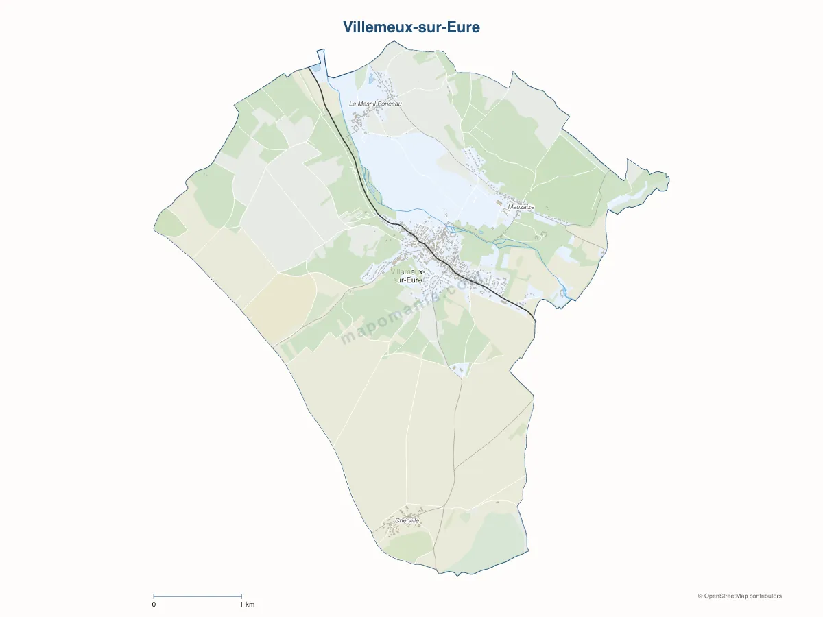 Carte de Villemeux-sur-Eure à personnaliser