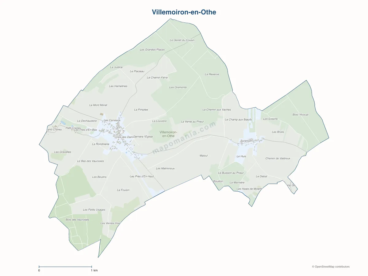 Carte de Villemoiron-en-Othe à personnaliser