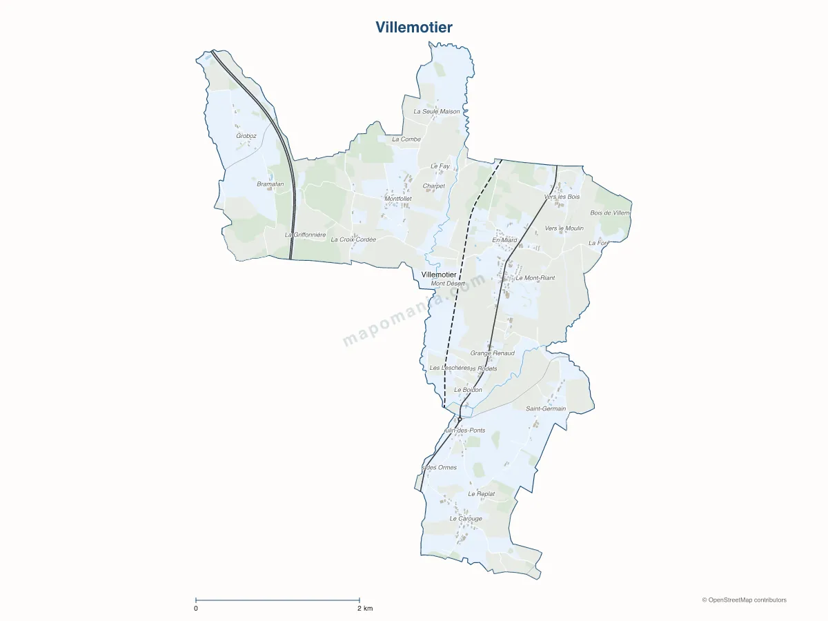 Carte de Villemotier à personnaliser