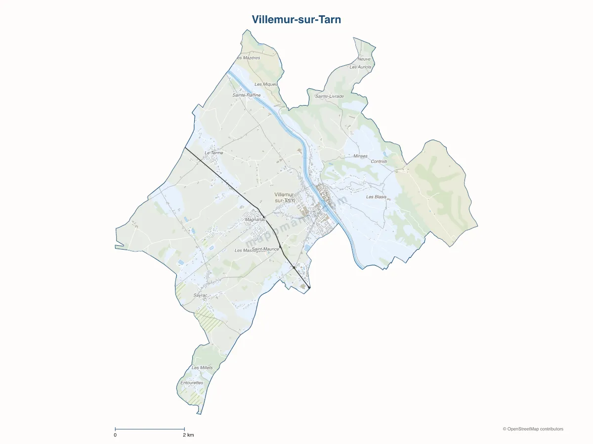 Carte de Villemur-sur-Tarn à personnaliser