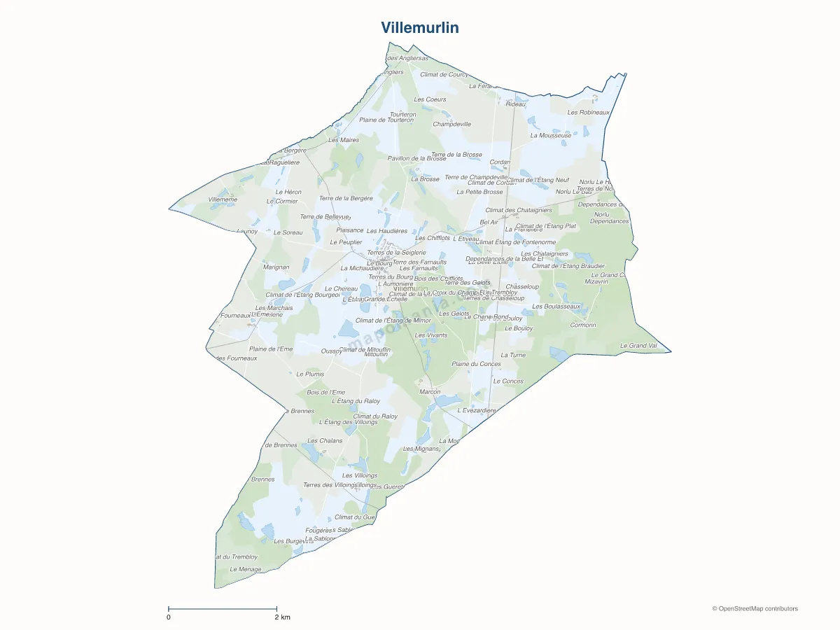 Carte de Villemurlin à personnaliser