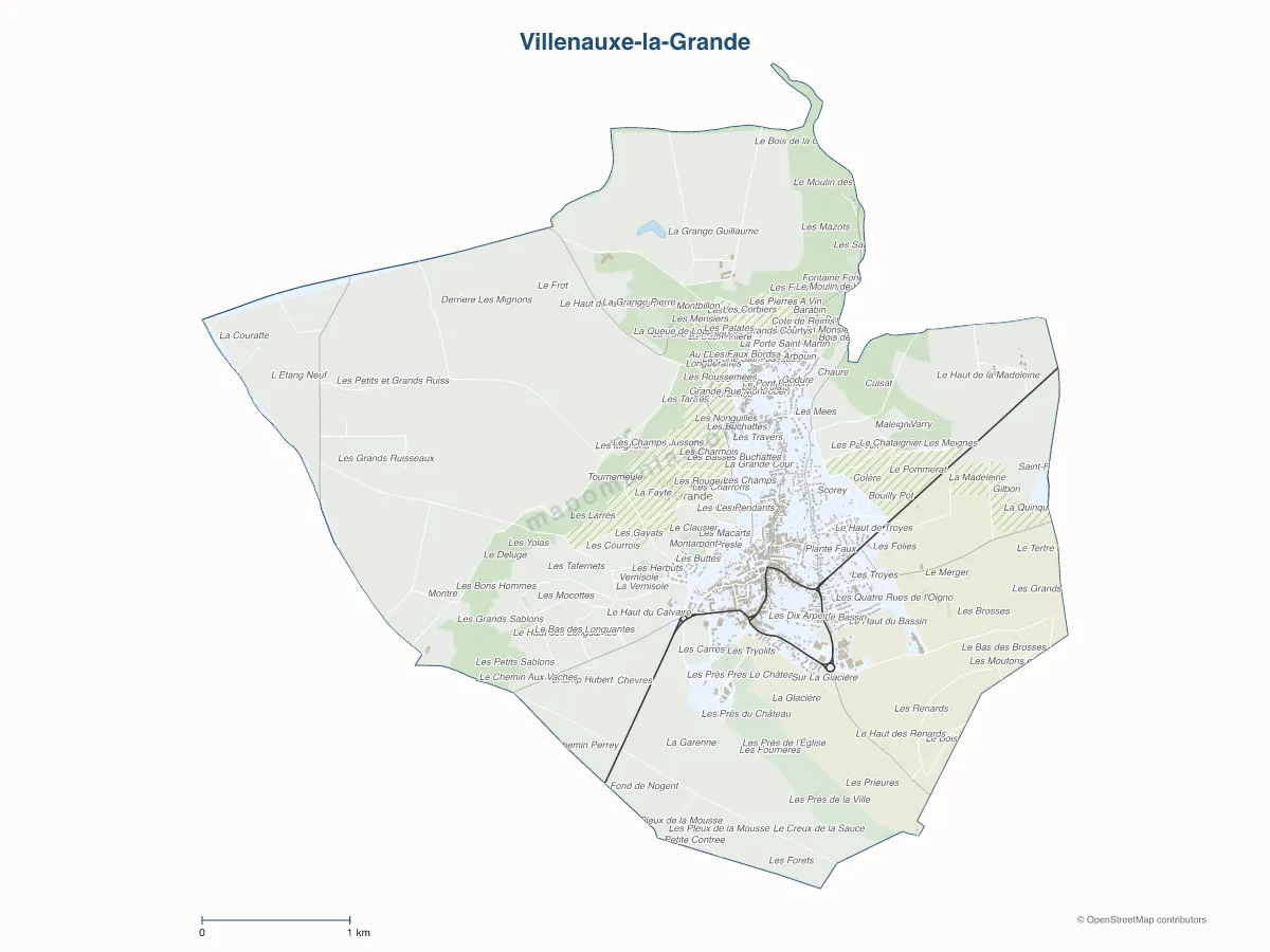 Carte de Villenauxe-la-Grande à personnaliser