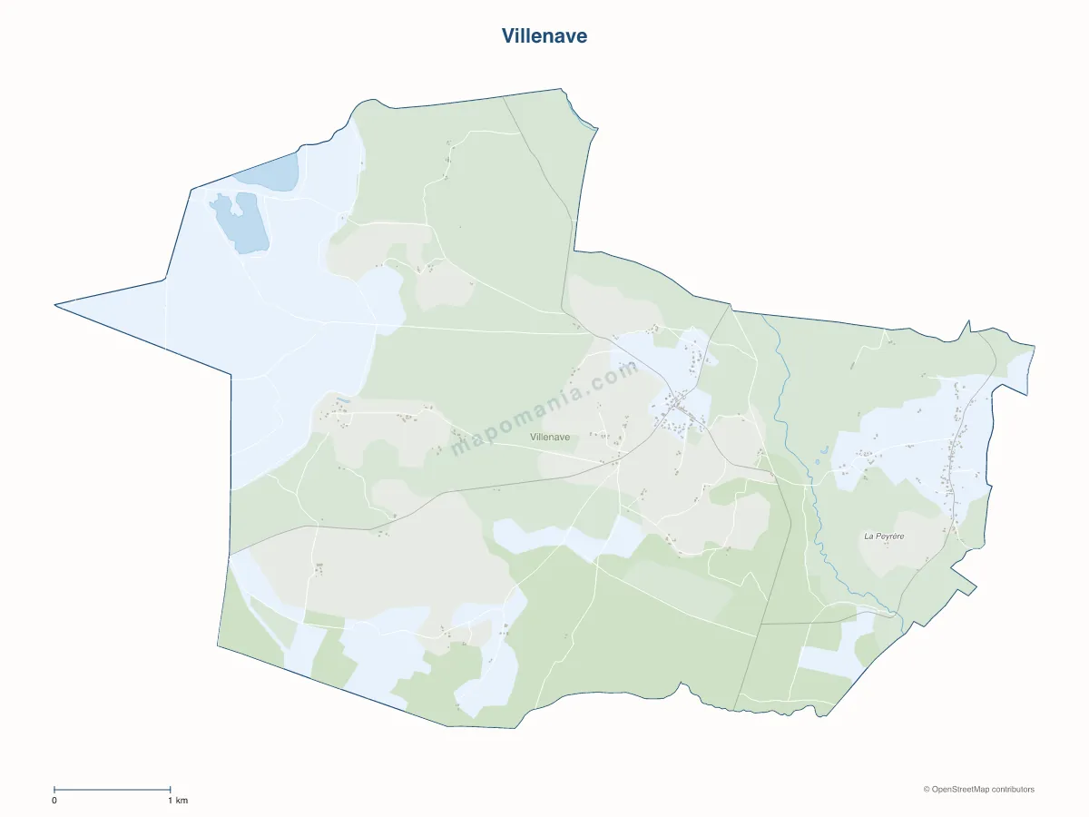 Carte de Villenave à personnaliser