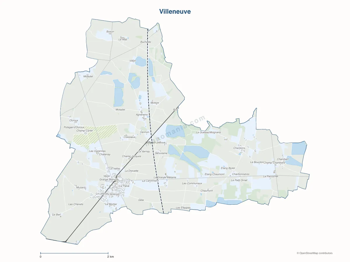 Carte de Villeneuve à personnaliser