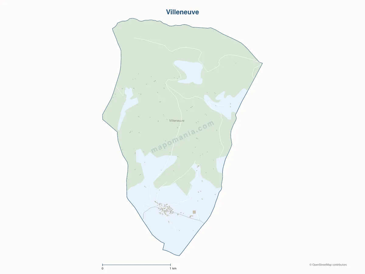 Carte de Villeneuve à personnaliser