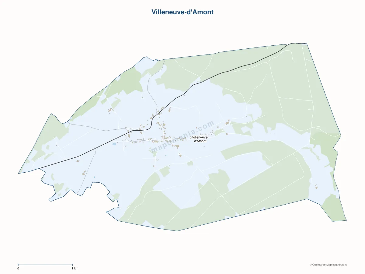 Carte de Villeneuve-d'Amont à personnaliser