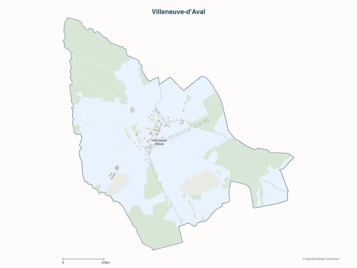 Carte de Villeneuve-d'Aval à personnaliser