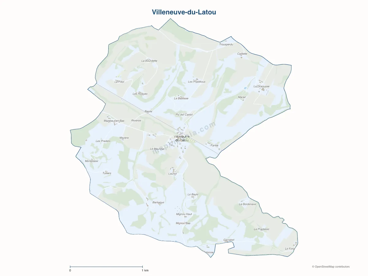 Carte de Villeneuve-du-Latou à personnaliser