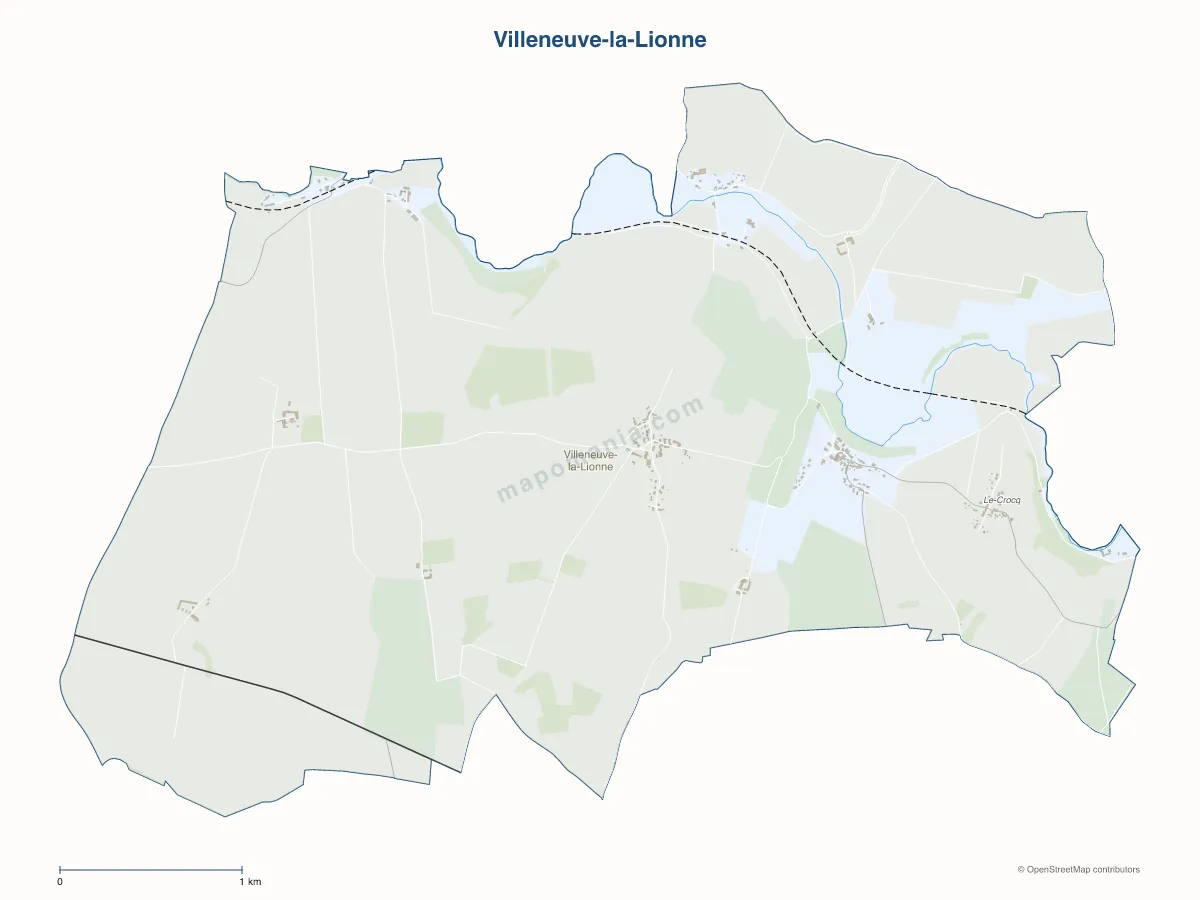 Carte de Villeneuve-la-Lionne à personnaliser