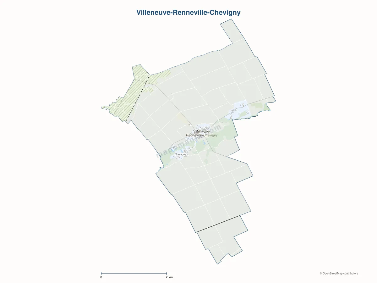 Carte de Villeneuve-Renneville-Chevigny à personnaliser