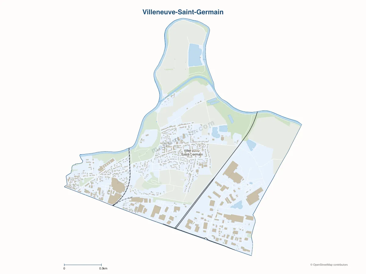 Carte de Villeneuve-Saint-Germain à personnaliser
