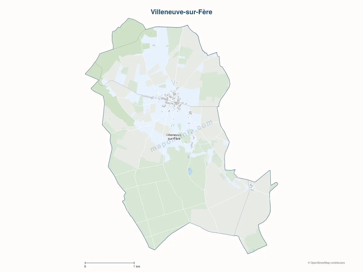 Carte de Villeneuve-sur-Fère à personnaliser