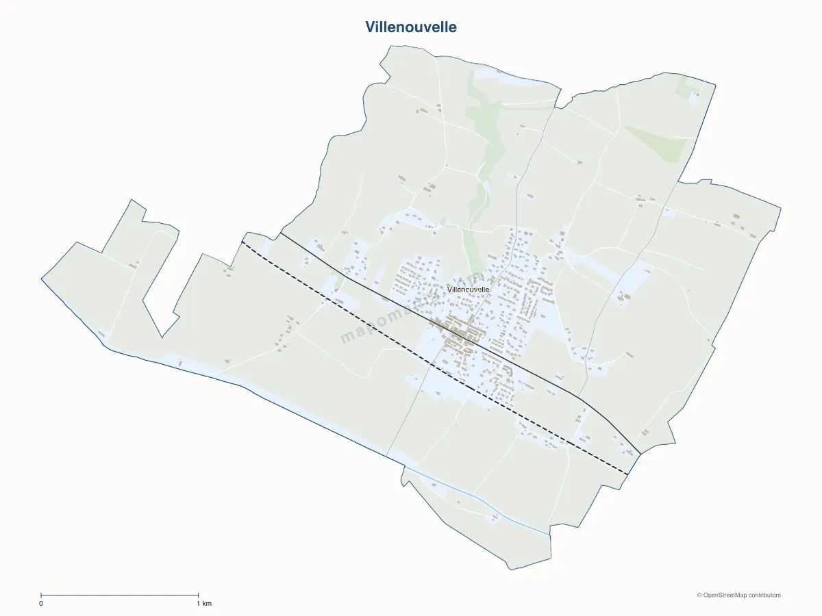 Carte de Villenouvelle à personnaliser