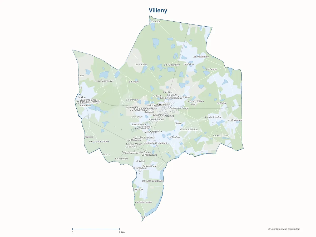 Carte de Villeny à personnaliser