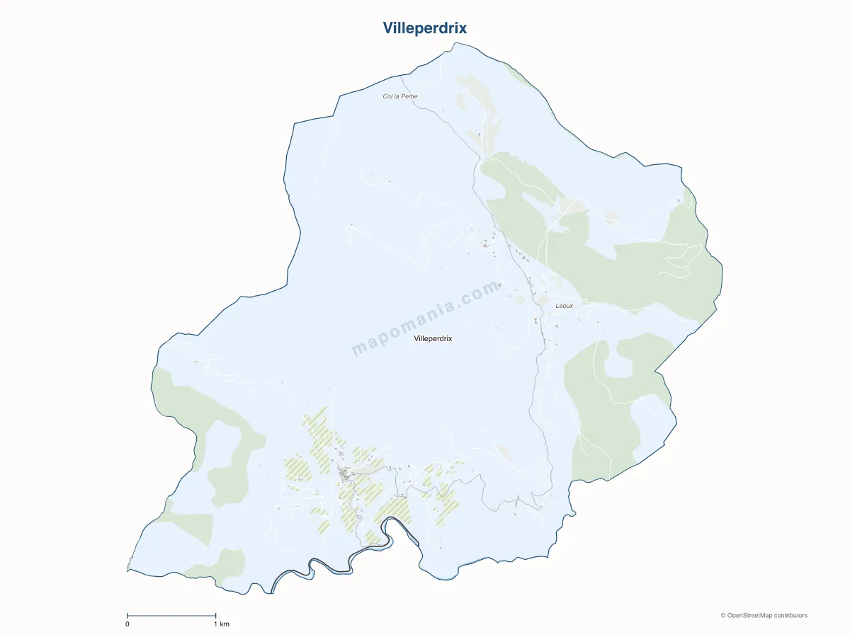 Carte de Villeperdrix à personnaliser