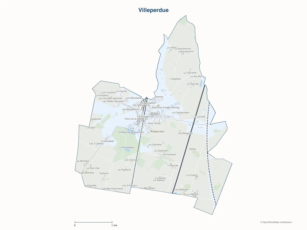 Carte de Villeperdue à personnaliser