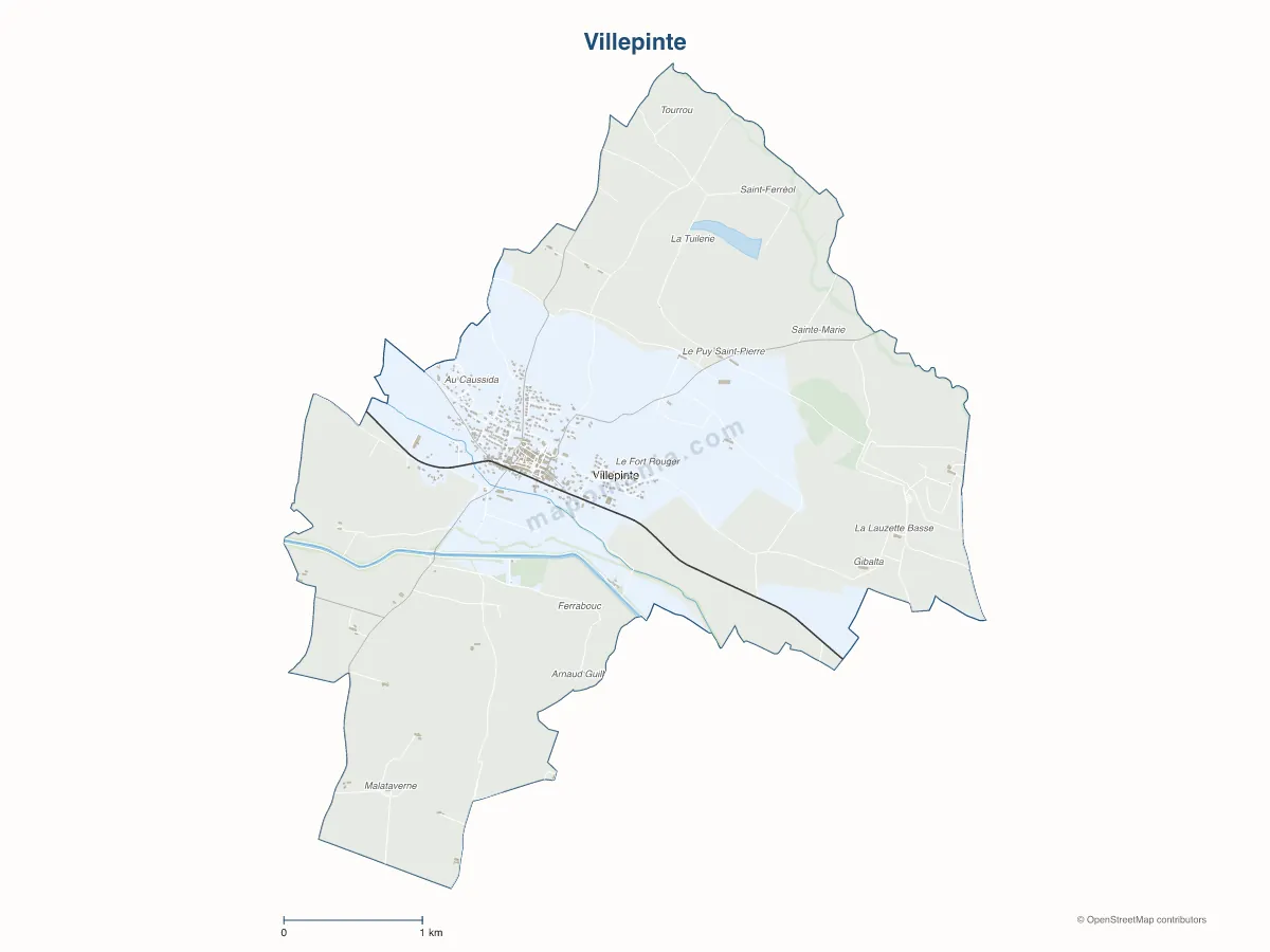 Carte de Villepinte à personnaliser