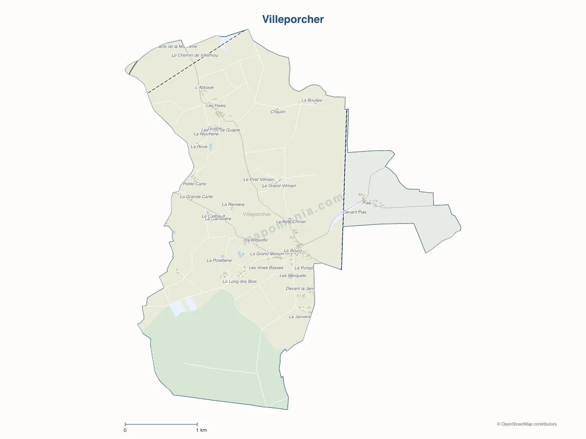 Carte de Villeporcher à personnaliser