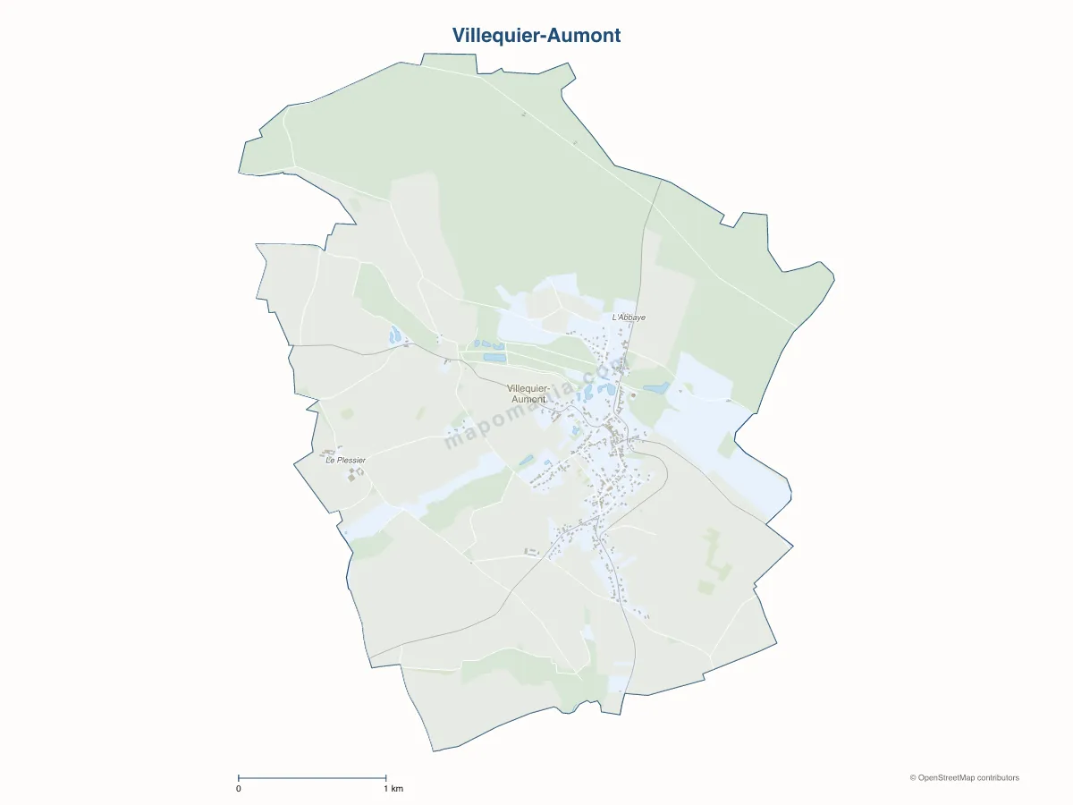 Carte de Villequier-Aumont à personnaliser