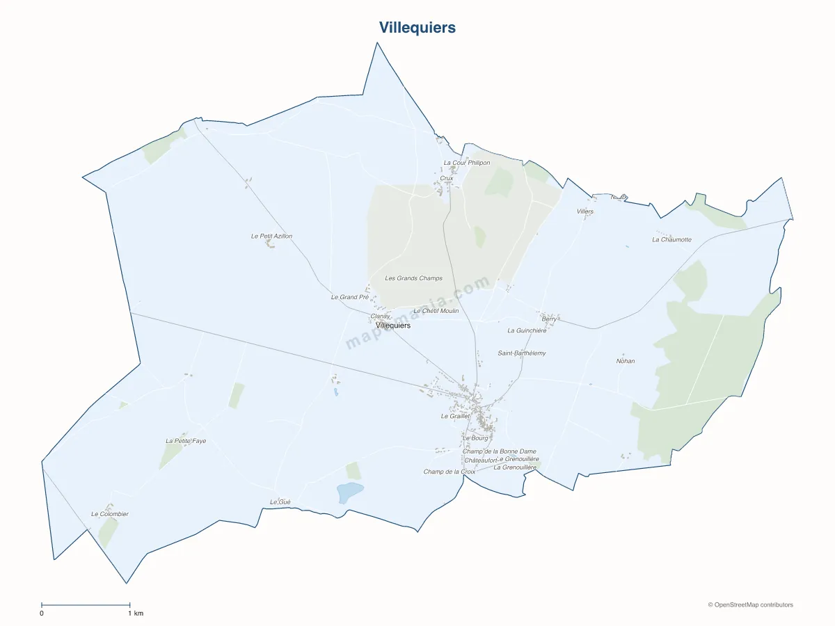 Carte de Villequiers à personnaliser
