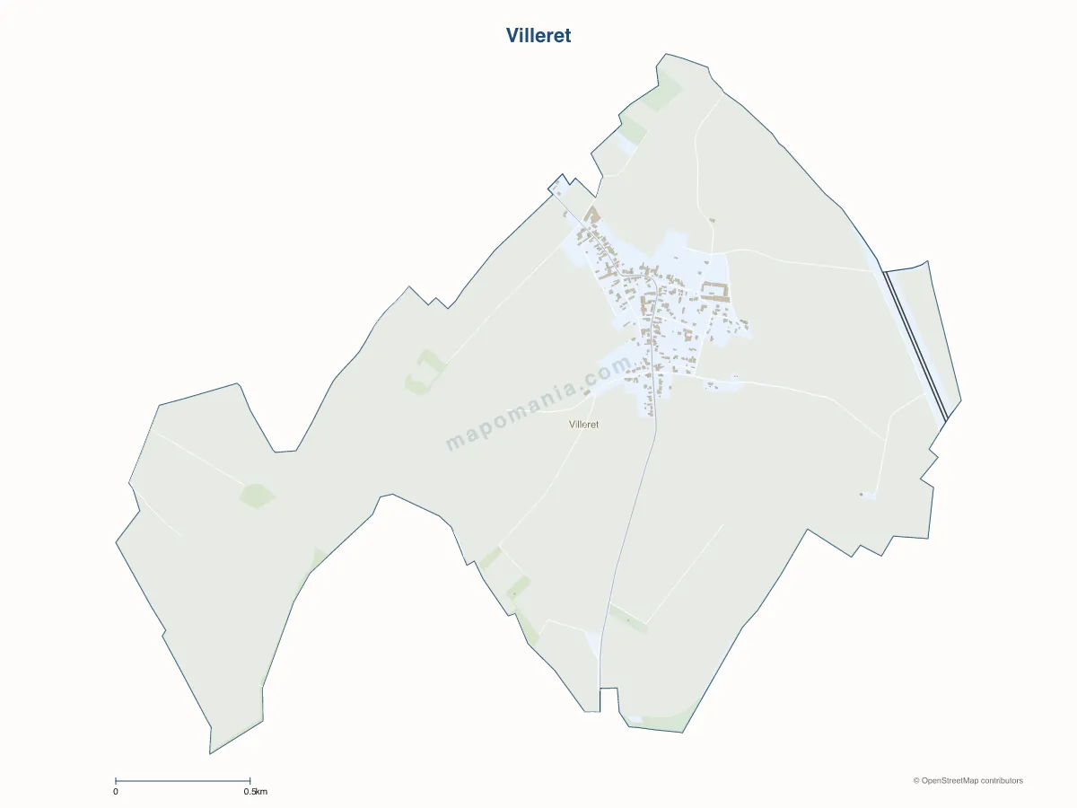 Carte de Villeret à personnaliser