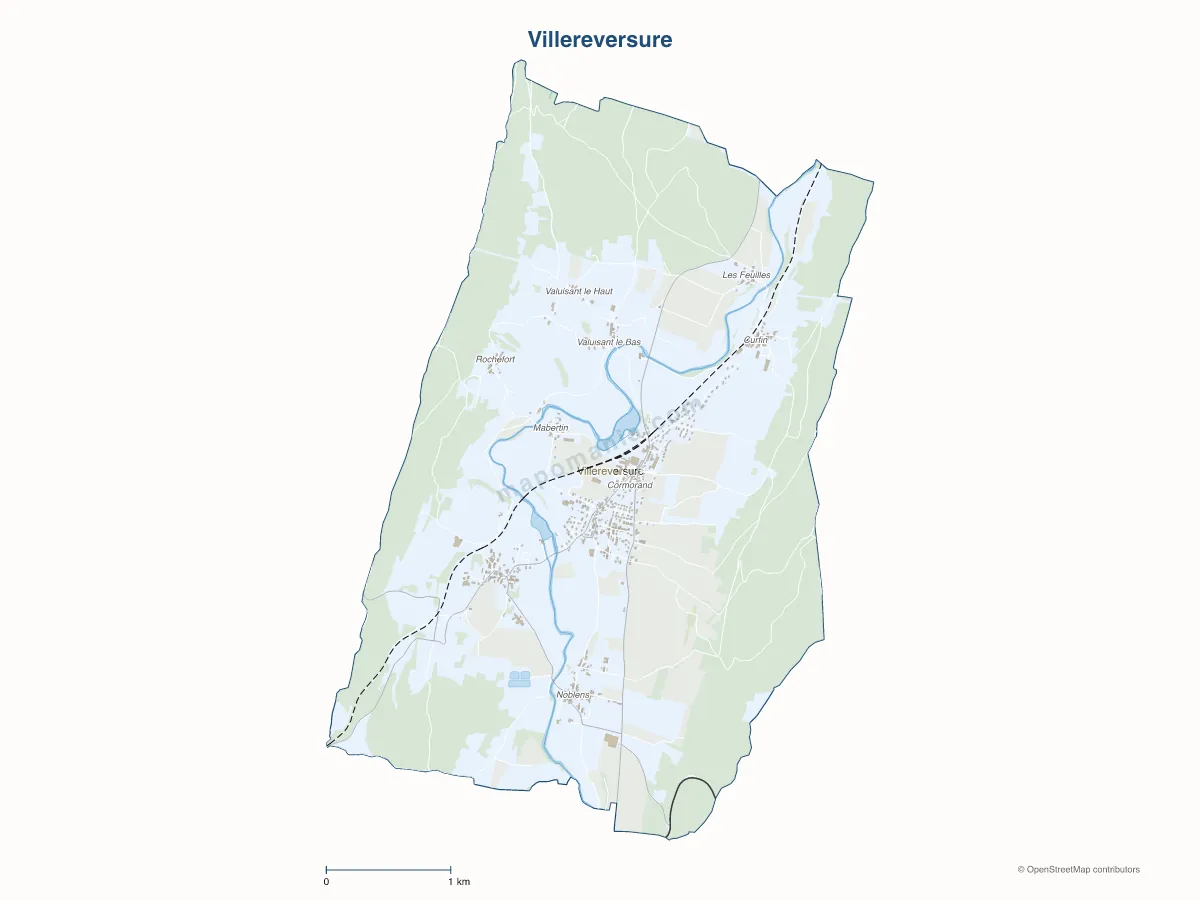 Carte de Villereversure à personnaliser