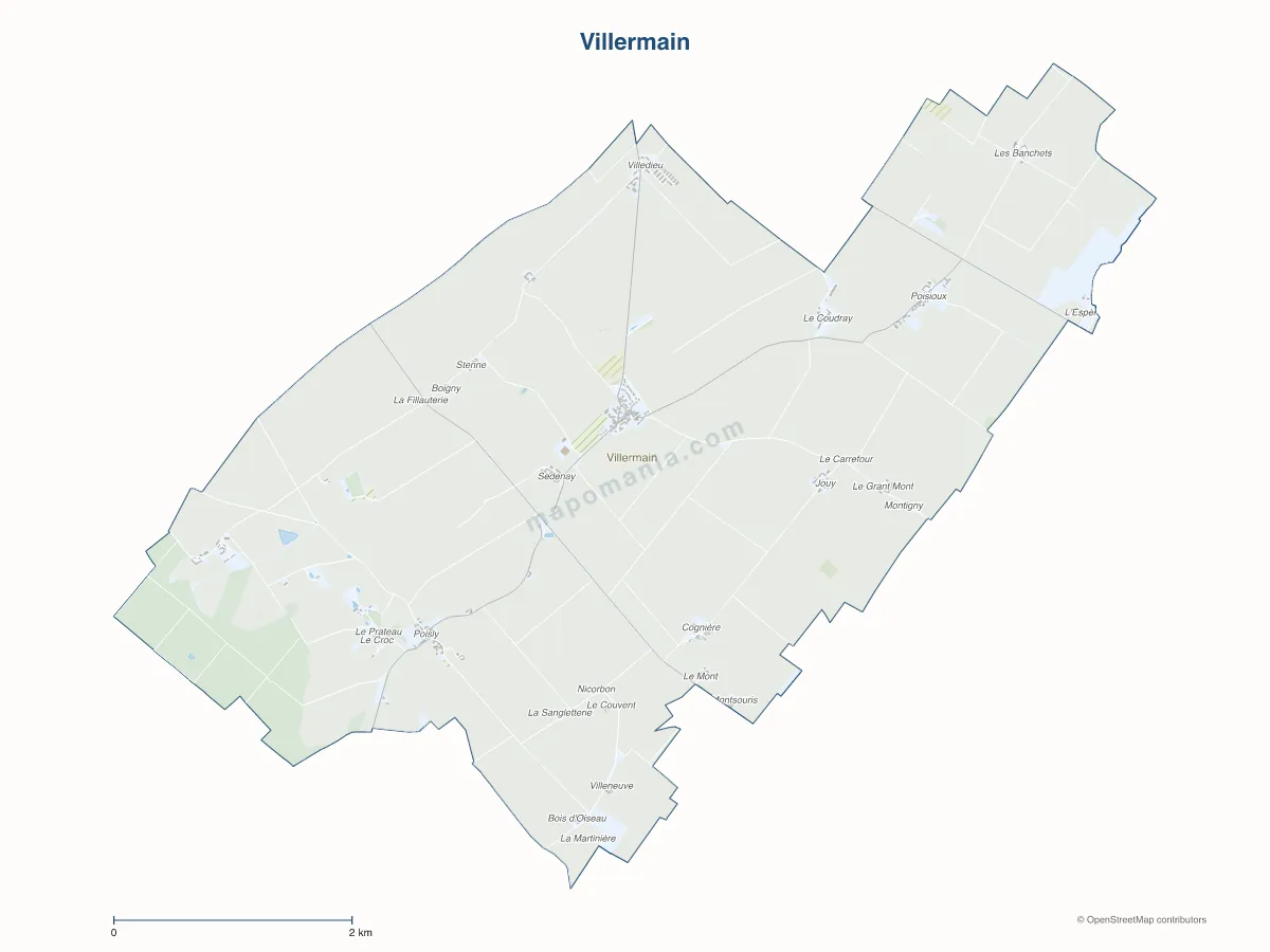 Carte de Villermain à personnaliser